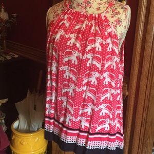 Crown and Ivy elephant print top